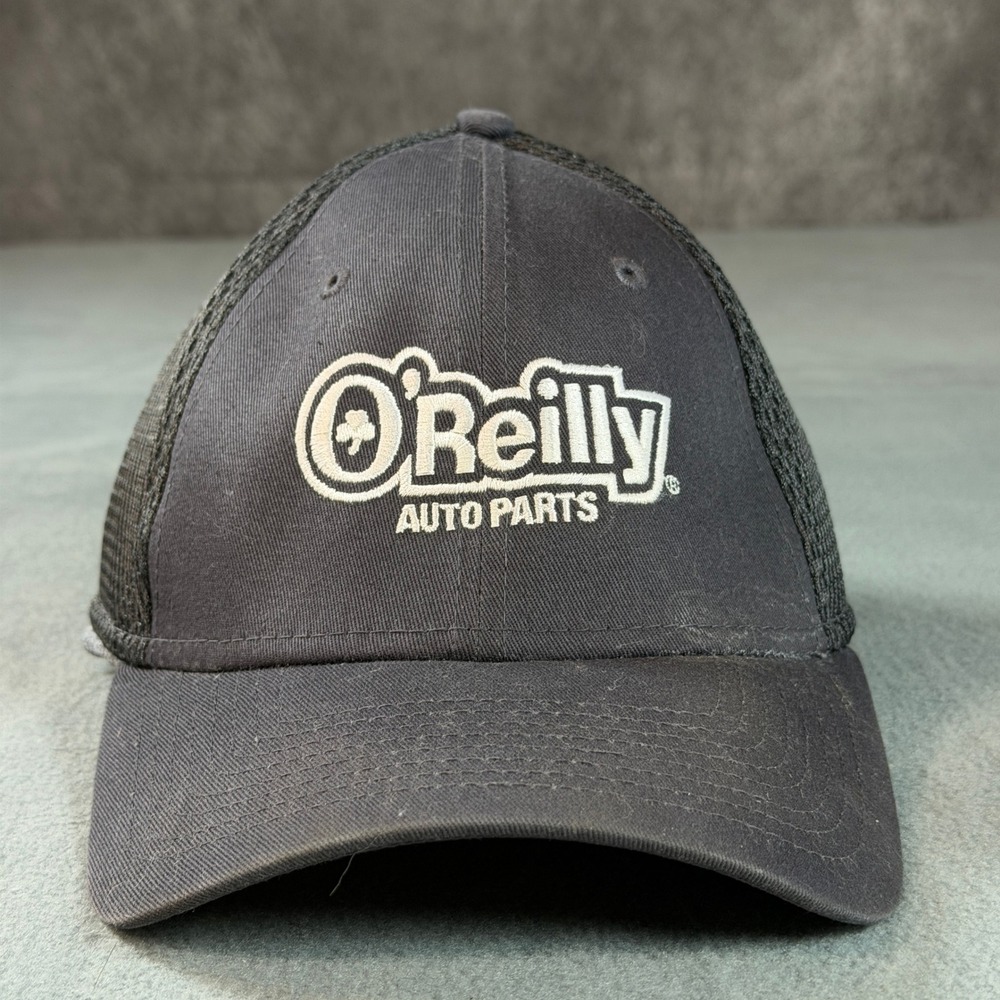 New Era 39THIRTY O'Reilly Auto Parts Hat Mens Medium Large Gray Mesh Trucker Cap